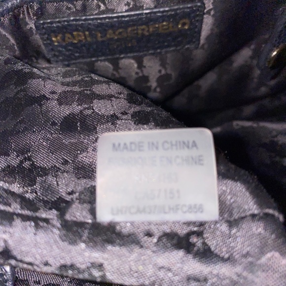 Karl Lagerfeld Paris Flow Embossed Black Medium Sized Purse - Picture 8 of 12